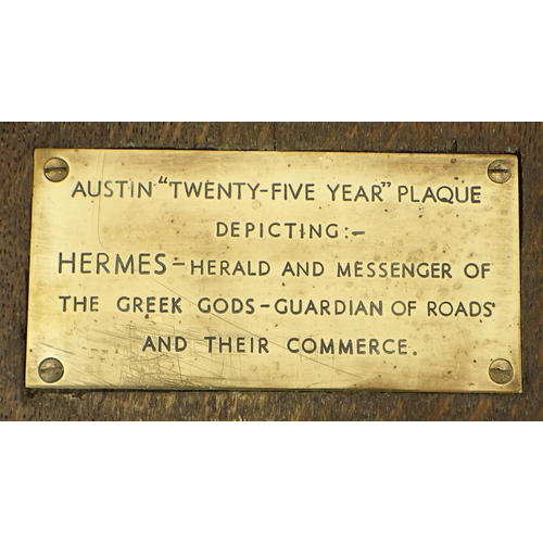 381 - An Austin Motor Company 'TWENTY-FIVE YEARS ASSOCIATION' Commemorative bronze plaque, presented to Te... 