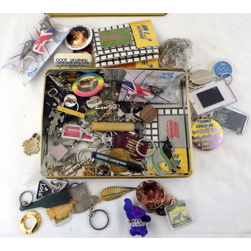 385 - A qty of misc key rings, collectables etc