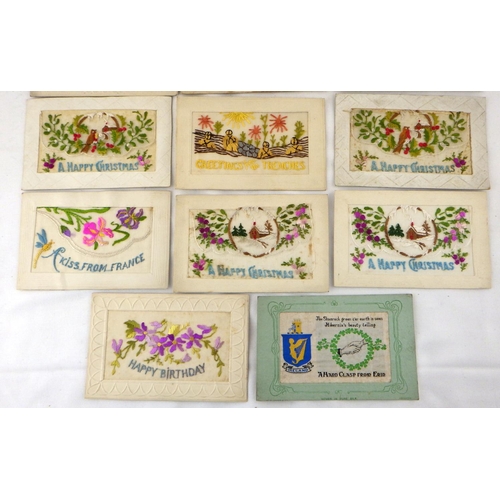 392 - A group of mainly WW1 Embroidered Silk postcards, incl an Edith Cavell example.