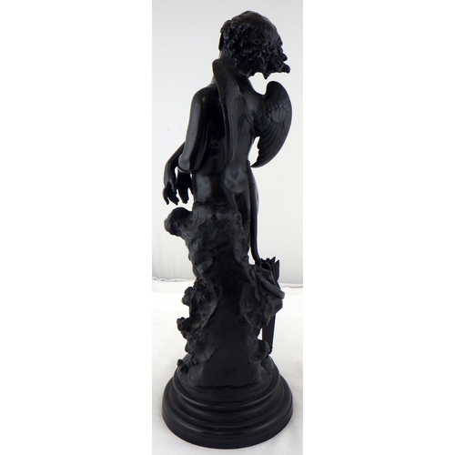 397 - Giovanni (Jean) Balloni: Cupid /Captive Love, bronze sculpture.  43cm tall.