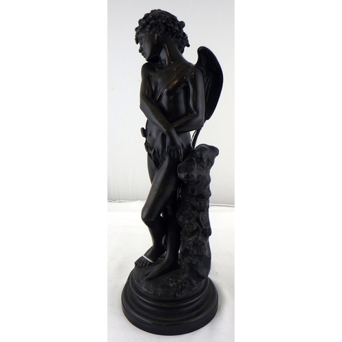 397 - Giovanni (Jean) Balloni: Cupid /Captive Love, bronze sculpture.  43cm tall.