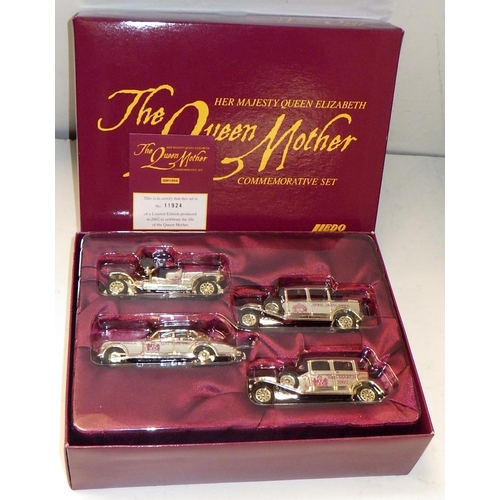 414 - The Queen Mother Limited Edition die-cast commemorative model set (Lledo) along with two 1:18 model ... 