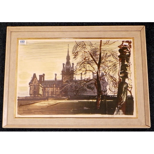 449 - Fettes College, Edinburgh, limited edition lithograph print, Edwin La Dell (1914 - 1970) singed, tit... 