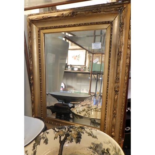 453 - Doulton washing bowl together with a set of scales, 5 glasses and a gilt framed wall mirror