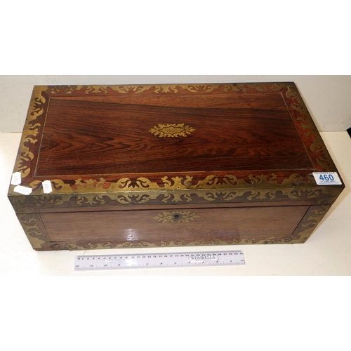 460 - Brass bound writing box a/f