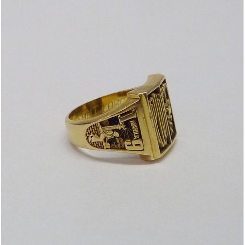 415 - A graduation class ring, Philippine Women's University BS Nursing interest dated 1980, inscribed wit... 