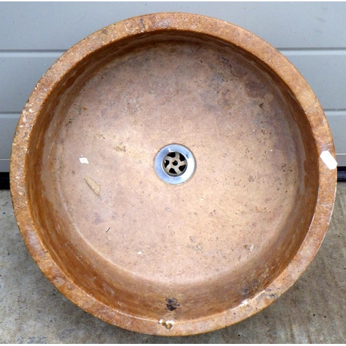 641 - A circular marble sink unit 42cm across