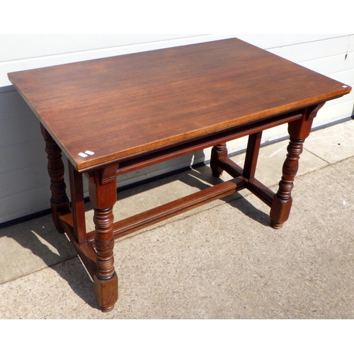 788 - A side table on turned legs, 112cm wide