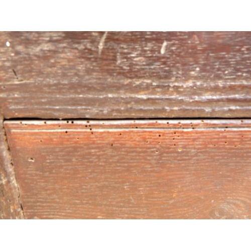 794 - A panelled oak box with lower drawer, 106cm wide