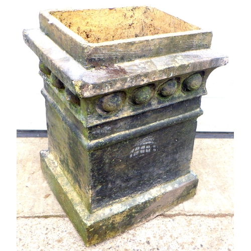 825 - A rectangular chimney pot, 46cm tall