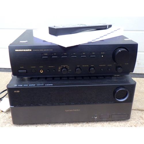 832 - A Harman/Kardon audio/video receiver AVR255 together with a Marantz amplifier (2)