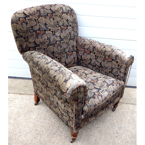 837 - An Edwardian upholstered easy chair