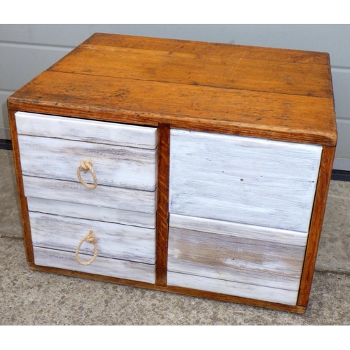 844 - A set of filing drawers, later painted, 51cm wide