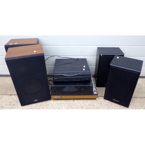 853 - Two record players & two pairs of speakers