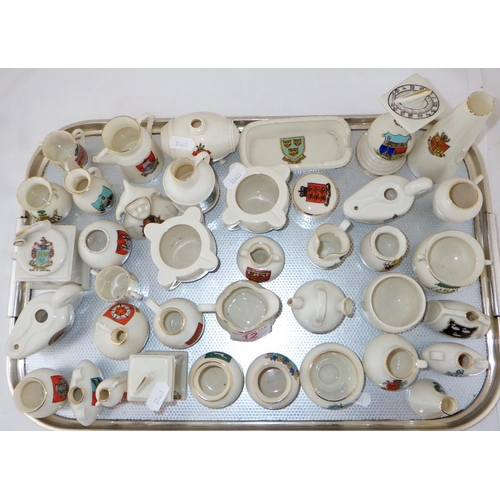 12 - Crested china souvenir miniatures.