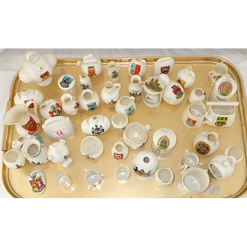 14 - Crested china souvenir miniatures.