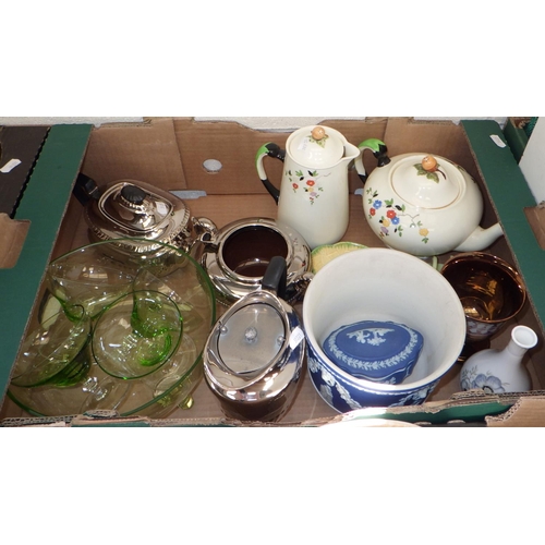 15 - Ceramics incl Maling and Carltonware; a qty of glassware. (4)