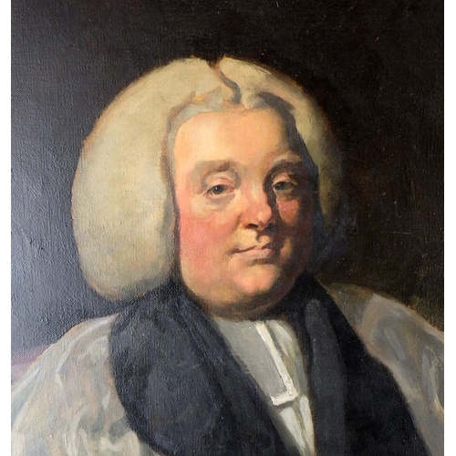 41 - Edmund Keene - Bishop of Chester, a portrait painting on canvas by Colin Hayes ARA after the origina... 