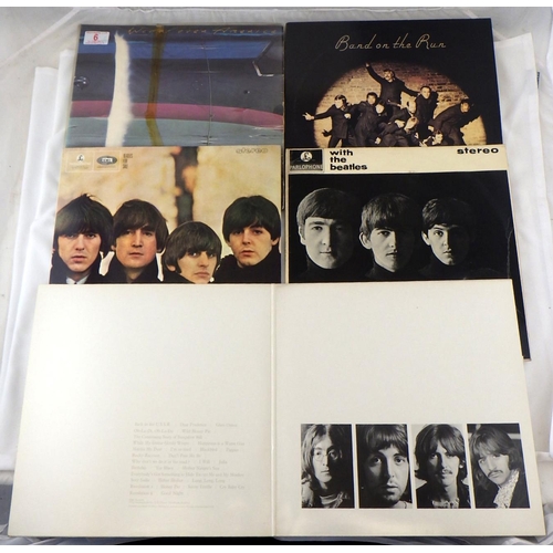 6 - The Beatles, Wings and Beatles interest vinyl records incl The White Album, Beatles for Sale, Wings ... 