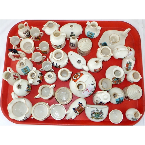 7 - Crested china souvenir miniatures incl Carlton Ware.