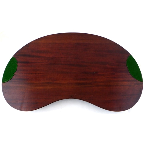 8 - A kidney shaped inlaid tray, early 20th cent