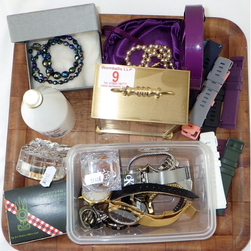 9 - Costume jewellery, watches etc.