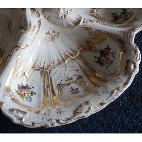 43 - A large SPM ( Schmeisser) floral serving dish 38cm diameter