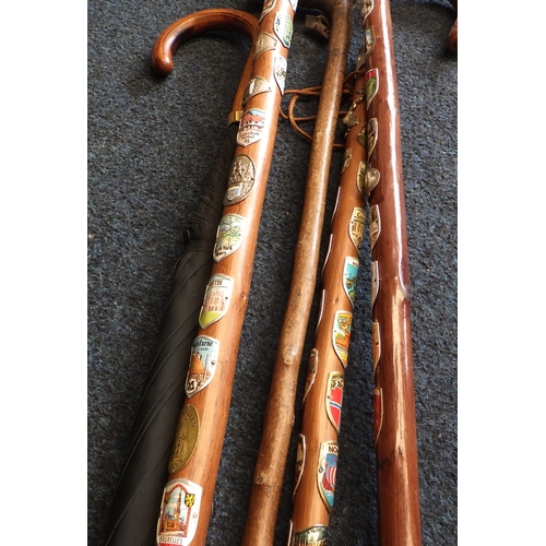 51 - A group of various souvenir walking sticks etc