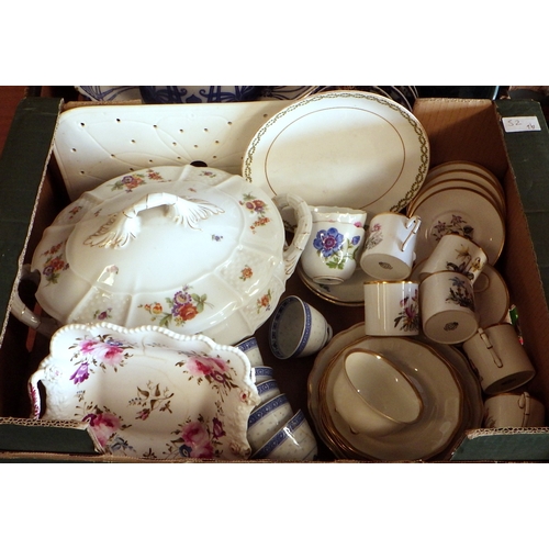 52 - A group of misc ceramics to include Royal Cauldon bird plates, Doulton jug & Bowl, Meissen & Worcest... 