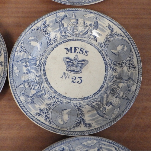 55 - A group of Victorian Royal Navy Blue & White Mess Plates AF (6)