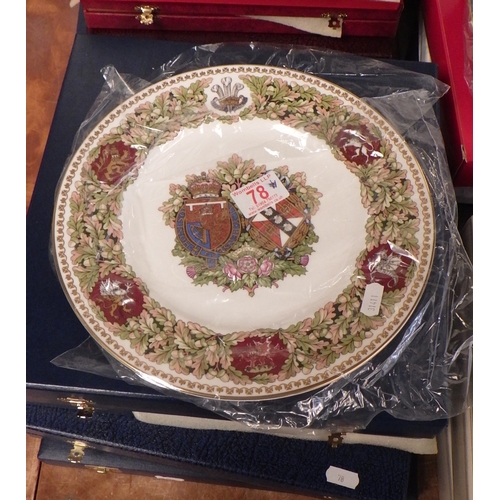 78 - A large collection of commemorative, Armorial plates to inc Spode etc (Mulberry Hall York)