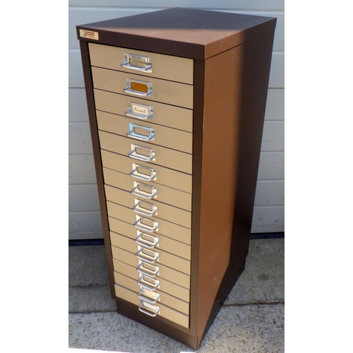 838 - A Triumph metal narrow set of filing drawers