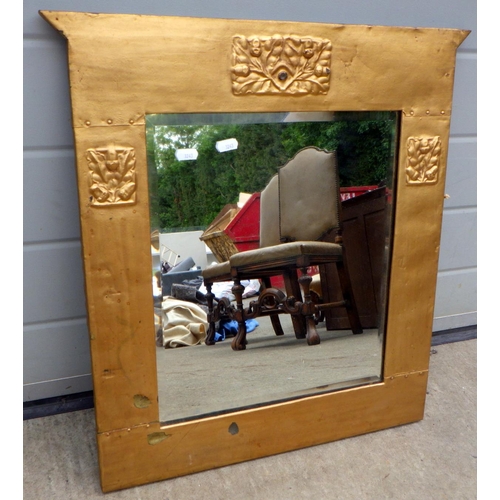 720 - A gold painted metal framed wall mirror, 55cm wide