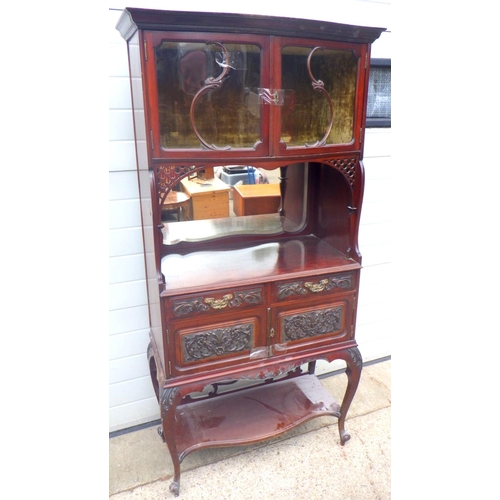 728 - An Edwardian mahogany cabinet, 87cm wide