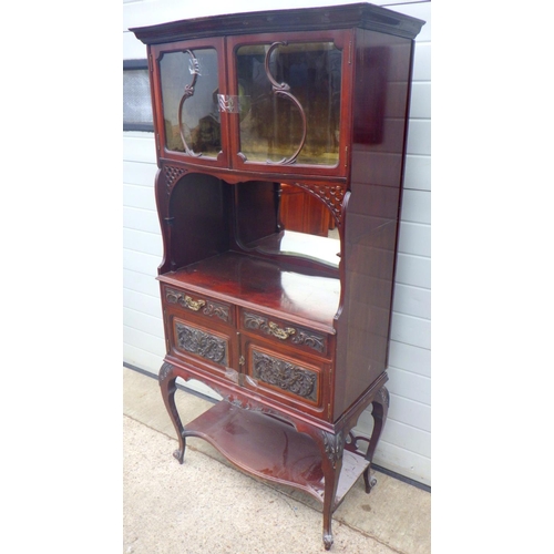 728 - An Edwardian mahogany cabinet, 87cm wide