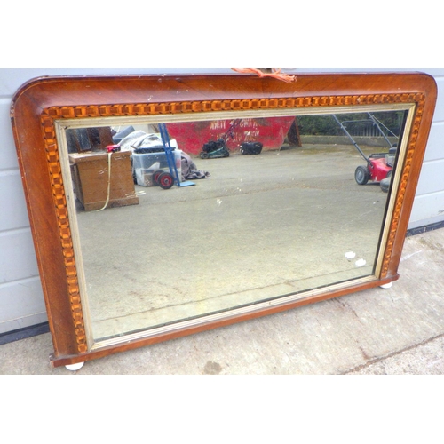 730 - A late Victorian walnut overmantel, 92cm wide