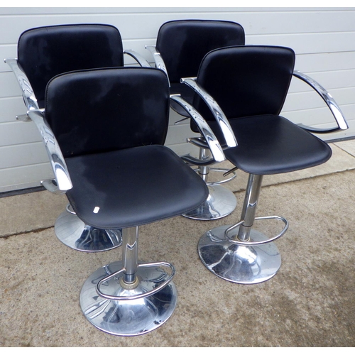 734 - Four chrome chairs (a/f)