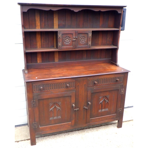 741 - An oak/ply dresser, 141cm wide