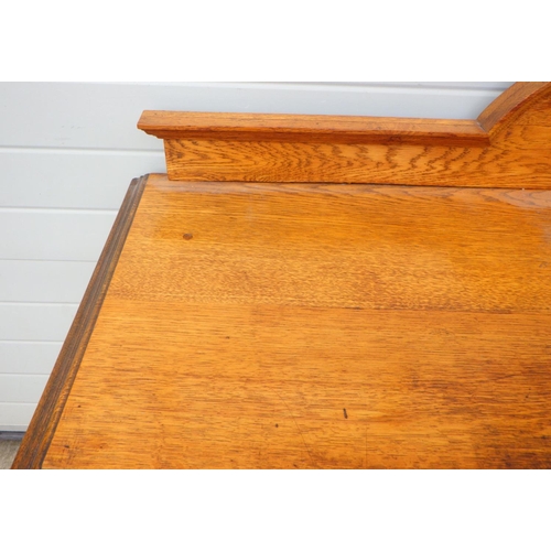 772 - A late Victorian oak chiffonier, missing upper section, 153cm wide