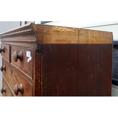 823 - A Geo III chest on chest a/f 107cm wide together with a Geo III mahogany hanging corner cupboard (a/... 