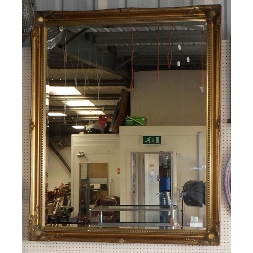 33 - A large gilt frame bevelled mirror  107 x 128cm together with two further mirrors (3)