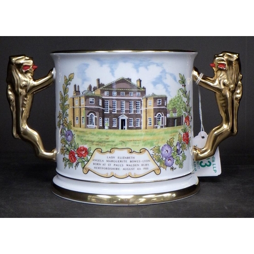 123 - A Paragon China 1980 Queen Mother loving cup, number 288 / 750. In presentation box.