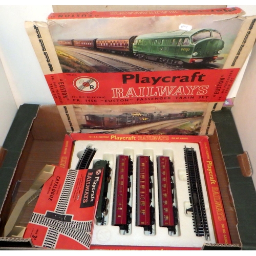 157 - A Playcraft Railways Euston Passenger Train set, boxed.