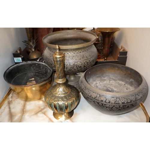 159 - Indian brassware, other brass and metalwares (2)