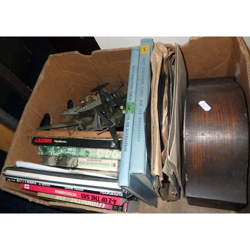 160 - A miscellaneous lot incl a mantel clock, model aircraft, books, records etc. (5)