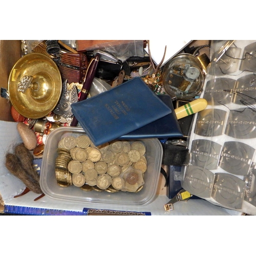 172 - A miscellaneous lot incl small collectibles, Free Masonry interest; metalwares; costume jewellery et... 