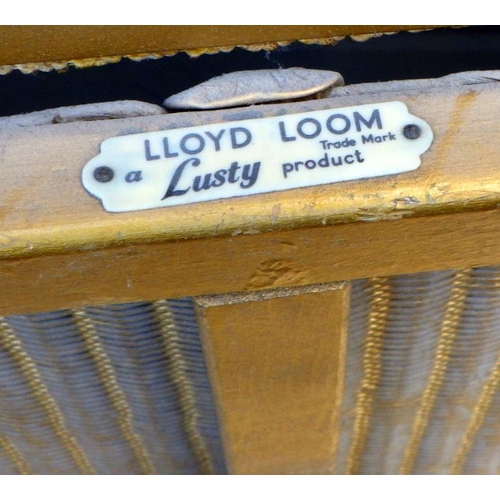 648 - A Lloyd Loom blanket box together with a nursing chair (2)