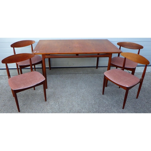 656 - A mid century dining table & four chairs by Ib Kofod Larsen for G-plan (5)