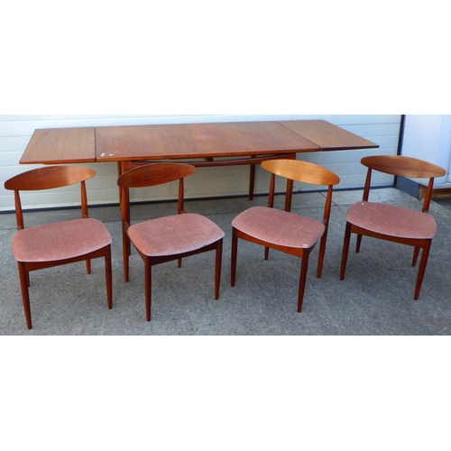 656 - A mid century dining table & four chairs by Ib Kofod Larsen for G-plan (5)