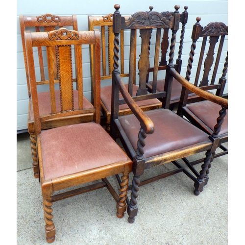 659 - Four + three barley twist chairs (7)